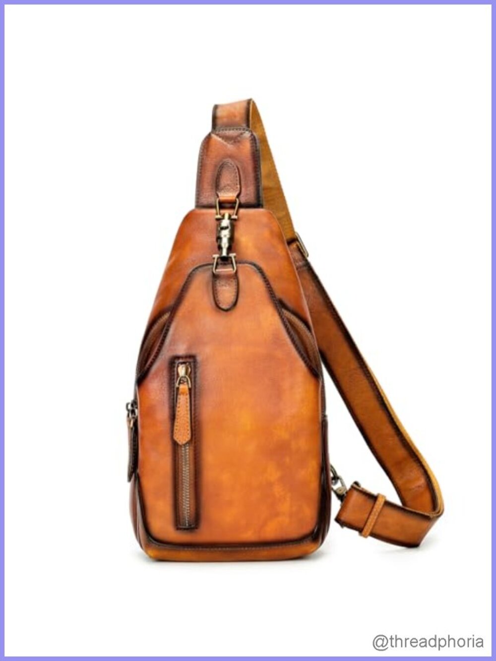 Handmade Genuine Leather Sling Bag Crossbody Shoulder Purse Travel Fanny Pack